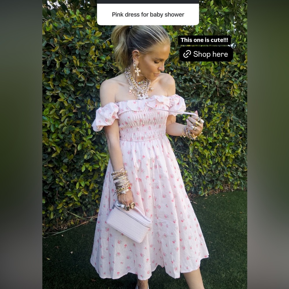 Floral Pink Midi Dress